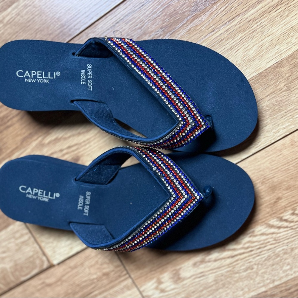 Capelli New York Beaded Flip Flops